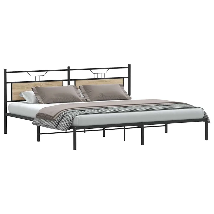 Cadre de lit sans matelas chêne sonoma 193x201 cm - 3