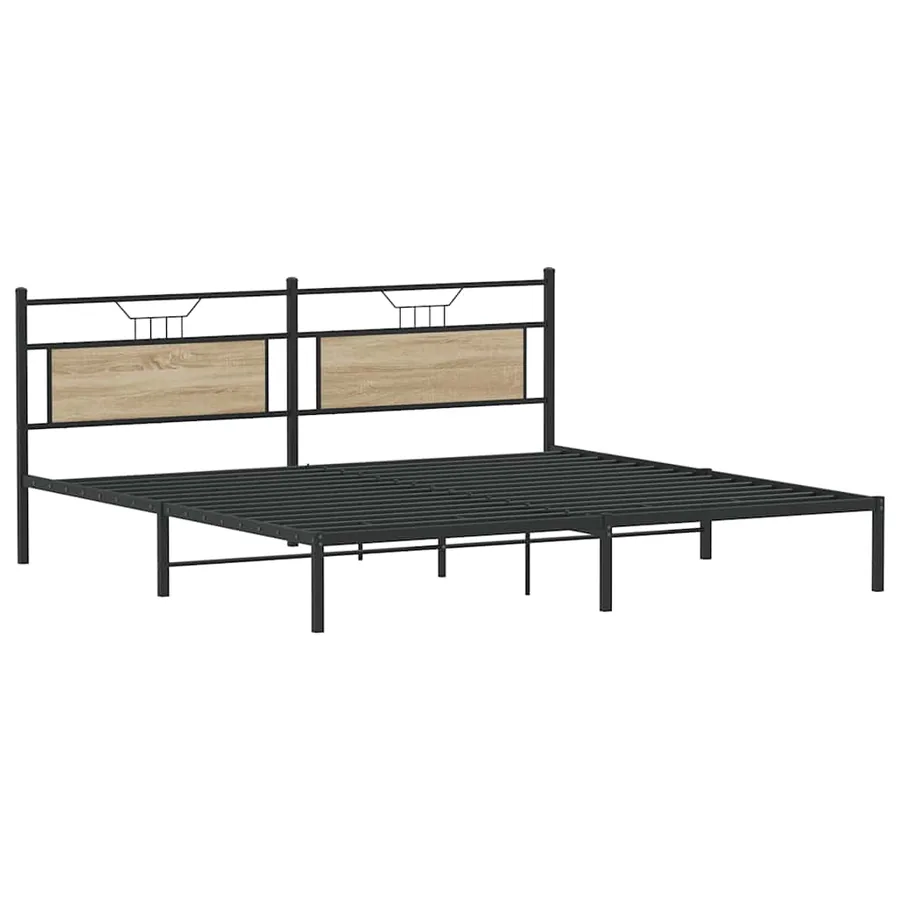 Cadre de lit sans matelas chêne sonoma 193x201 cm - 5