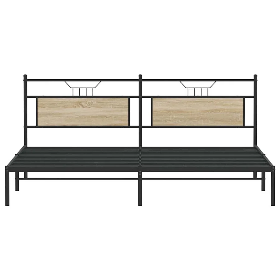 Cadre de lit sans matelas chêne sonoma 193x201 cm - 6