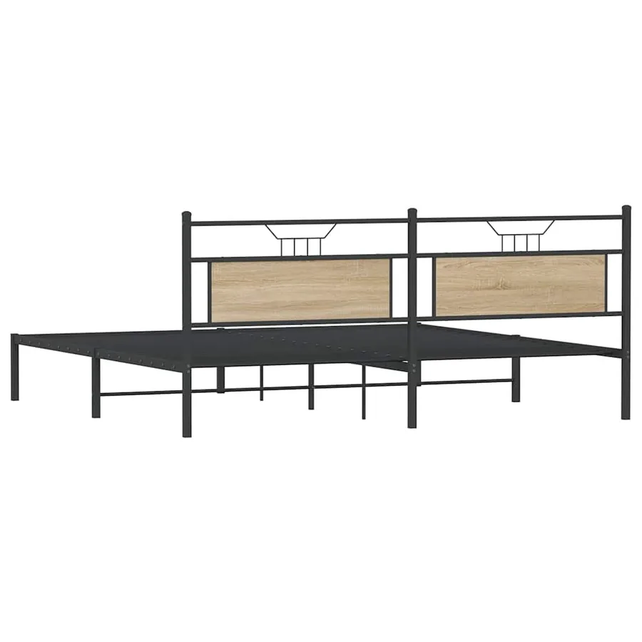 Cadre de lit sans matelas chêne sonoma 193x201 cm - 8