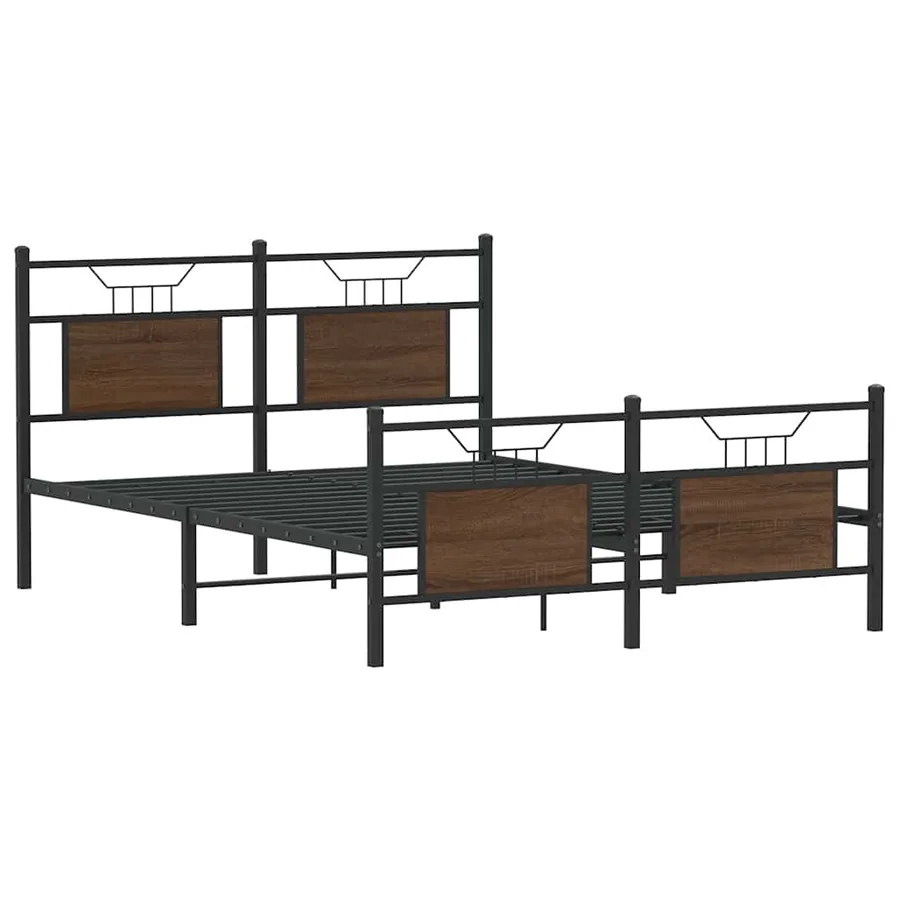 Cadre de lit sans matelas chêne marron 140x200 cm - 3