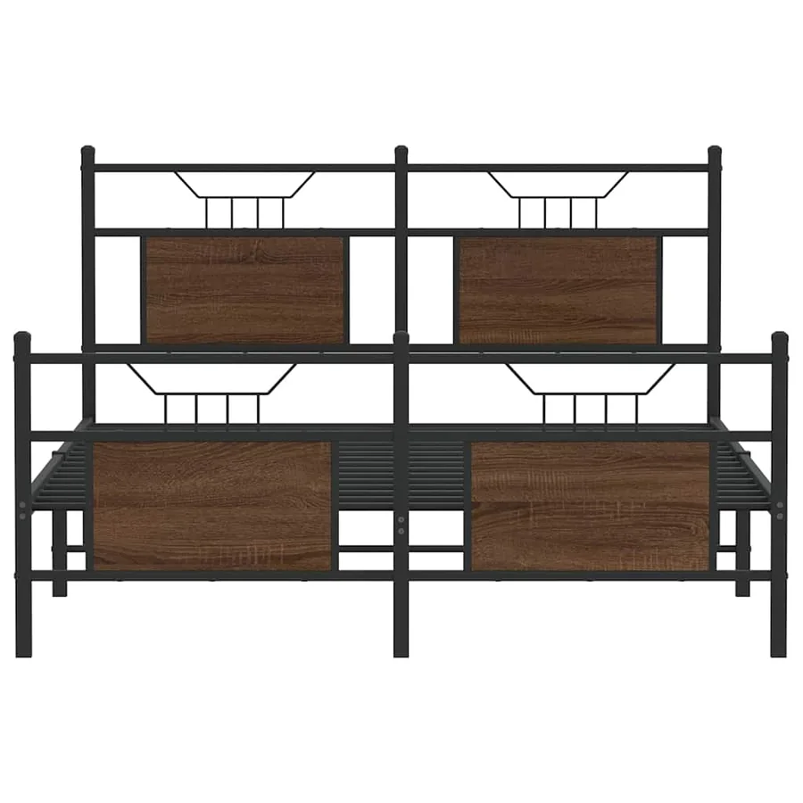 Cadre de lit sans matelas chêne marron 140x200 cm - 6