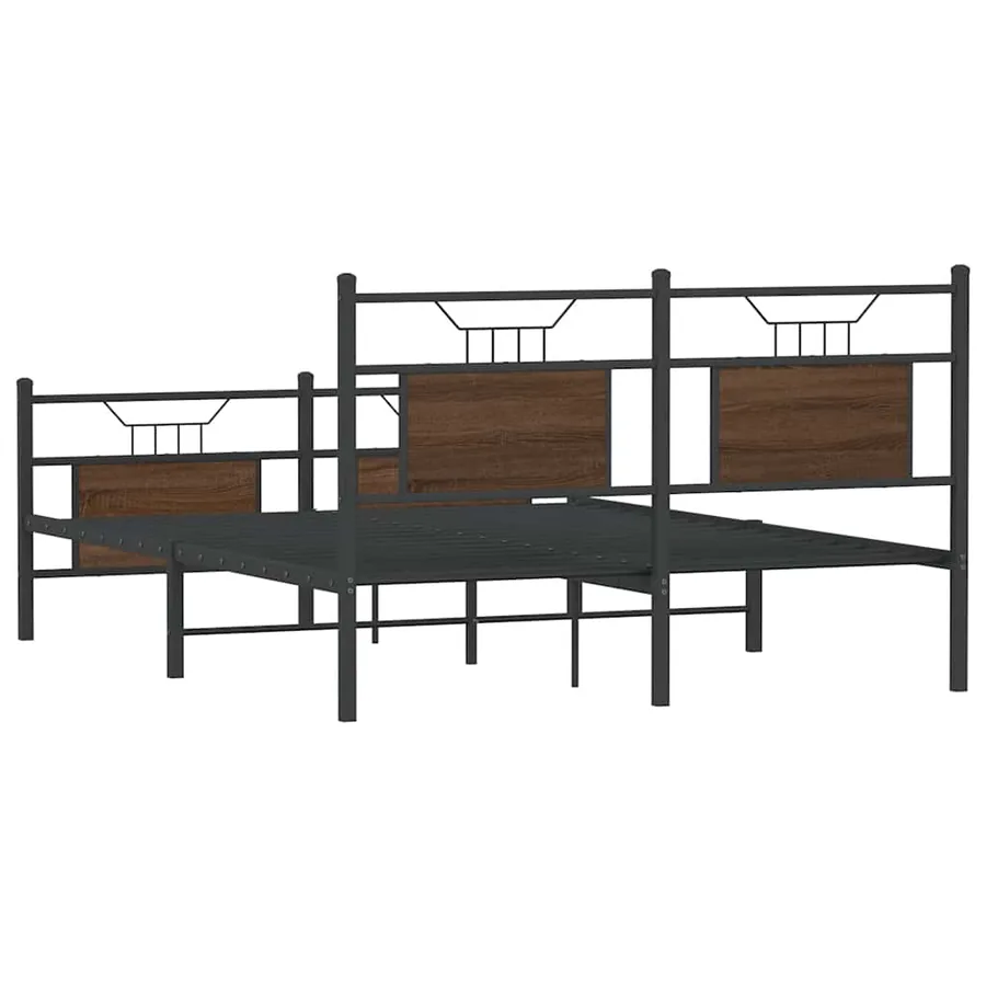 Cadre de lit sans matelas chêne marron 140x200 cm - 8