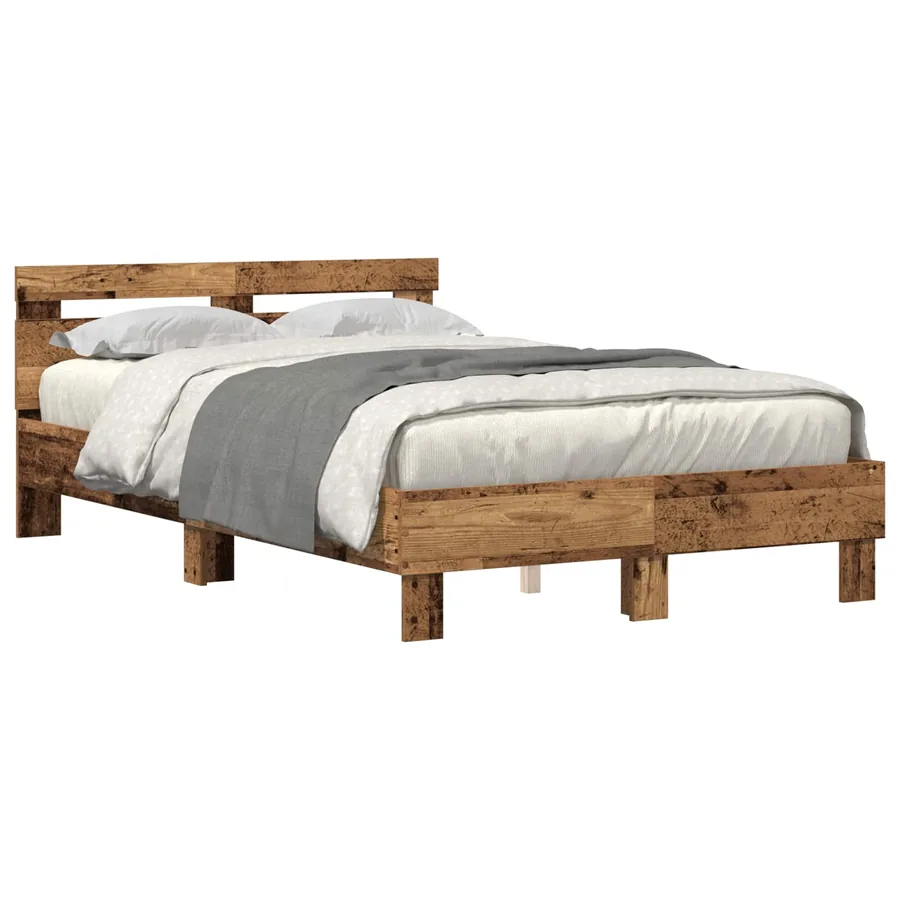 Cadre de lit Bois ancien 120 x 190 cm Bois d'ingénierie - 2