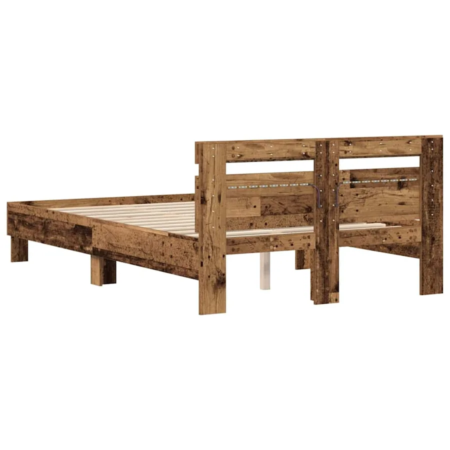 Cadre de lit Bois ancien 120 x 190 cm Bois d'ingénierie - 7