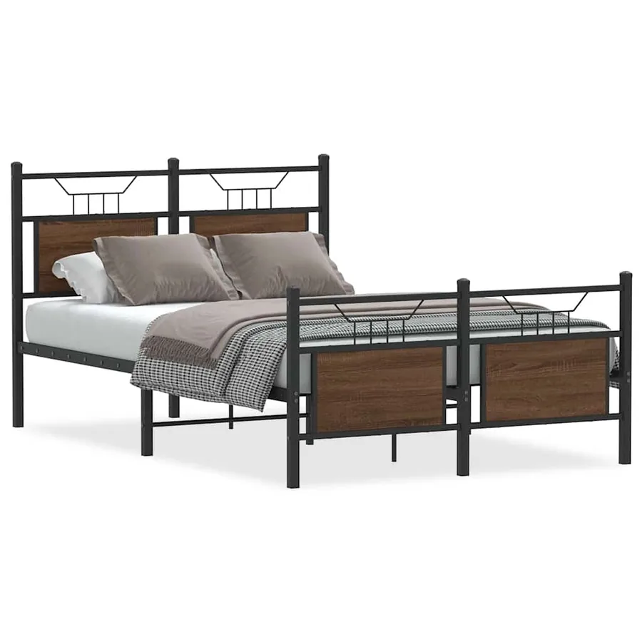 Cadre de lit sans matelas chêne marron 120x200 cm - 2