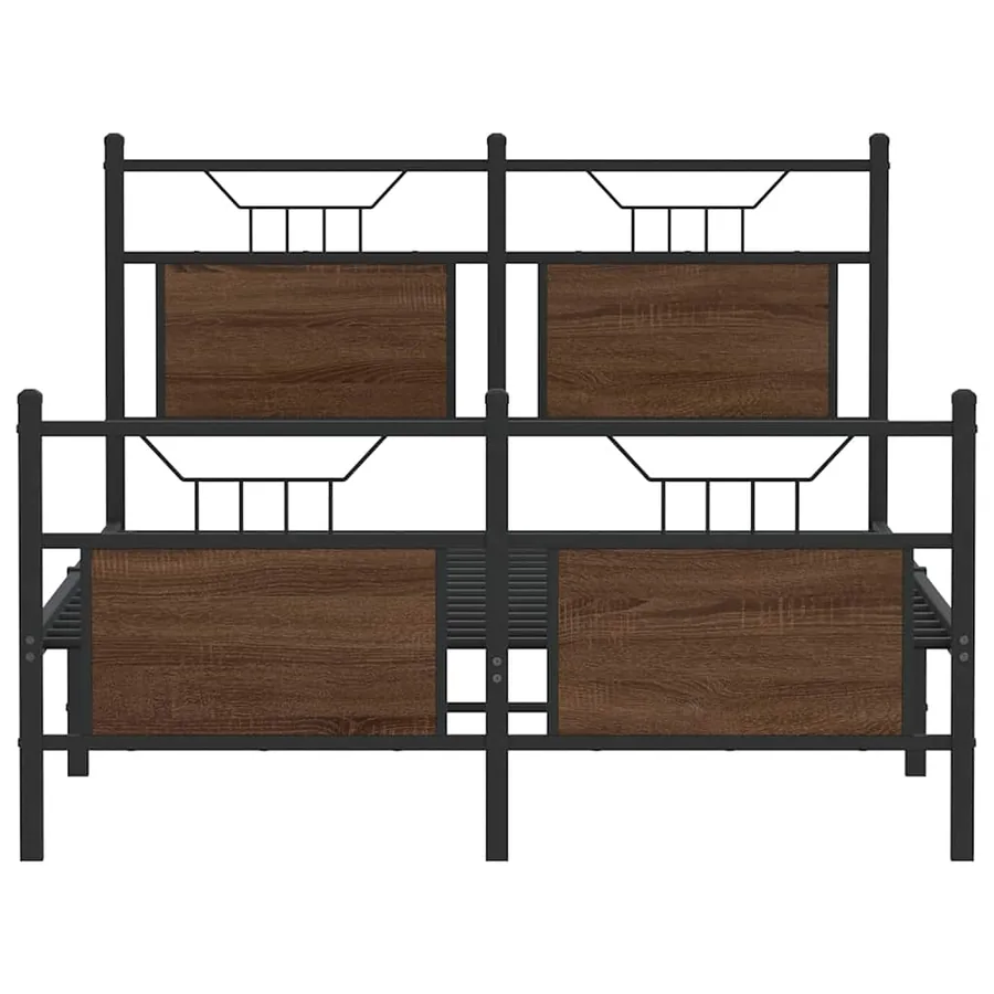 Cadre de lit sans matelas chêne marron 120x200 cm - 6