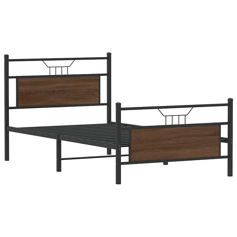 Cadre de lit sans matelas chêne marron 107x203 cm - 3
