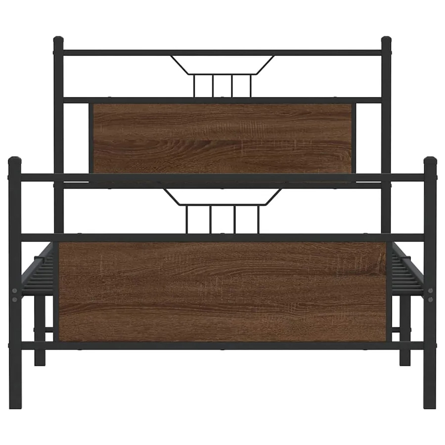 Cadre de lit sans matelas chêne marron 107x203 cm - 6