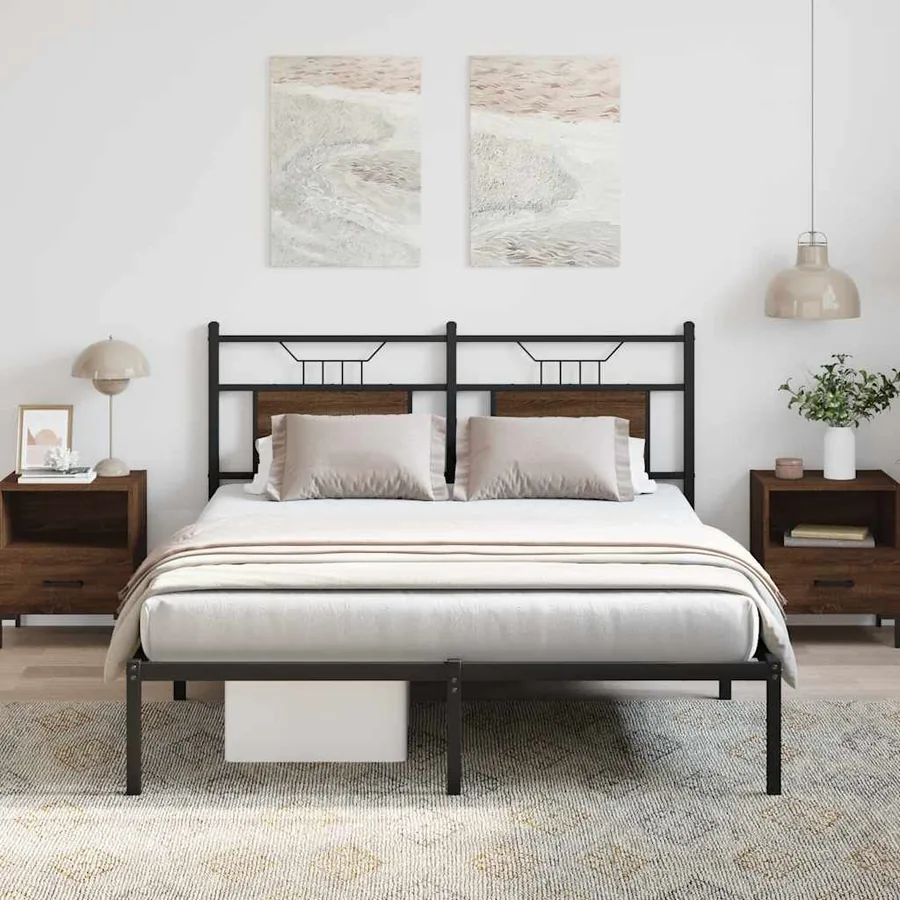 Cadre de lit sans matelas chêne marron 150x200 cm - 4