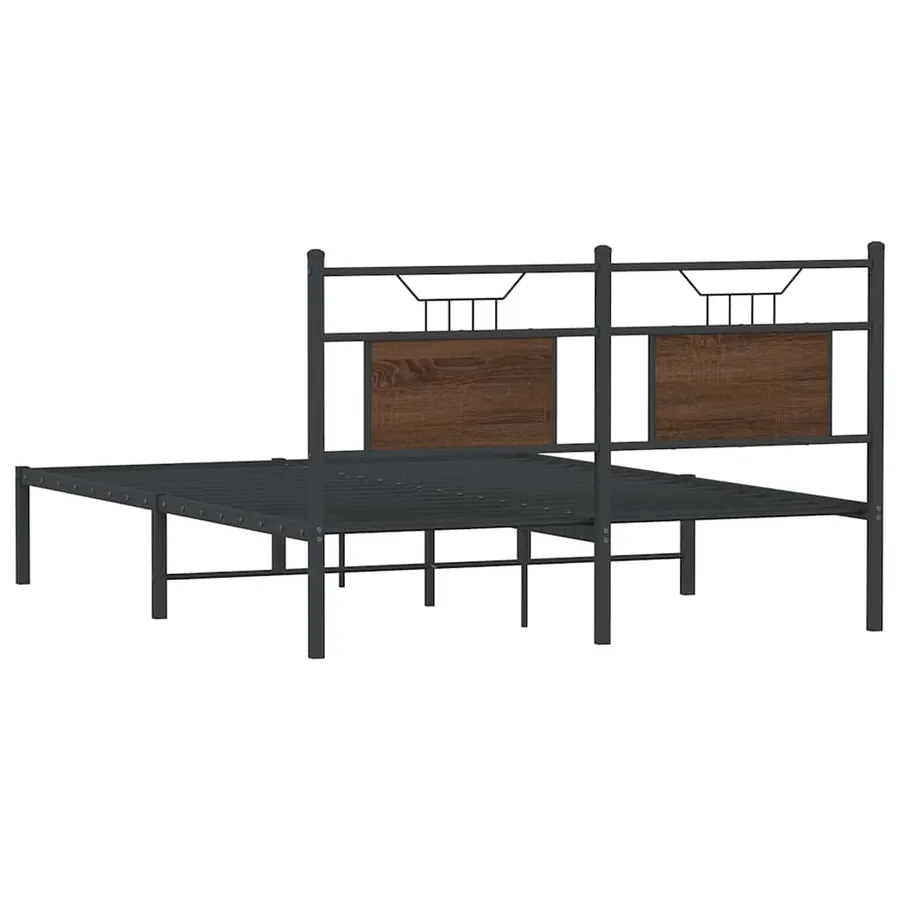 Cadre de lit sans matelas chêne marron 150x200 cm - 8