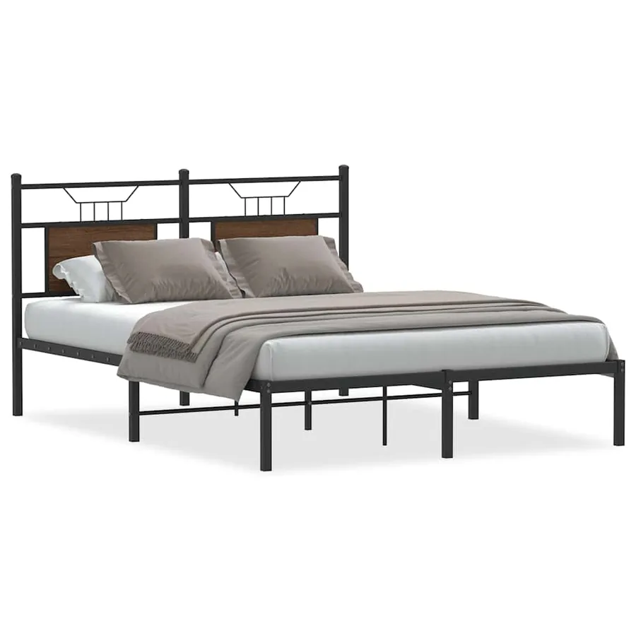 Cadre de lit sans matelas chêne marron 140x190 cm - 2