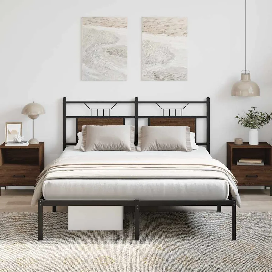 Cadre de lit sans matelas chêne marron 140x190 cm - 4