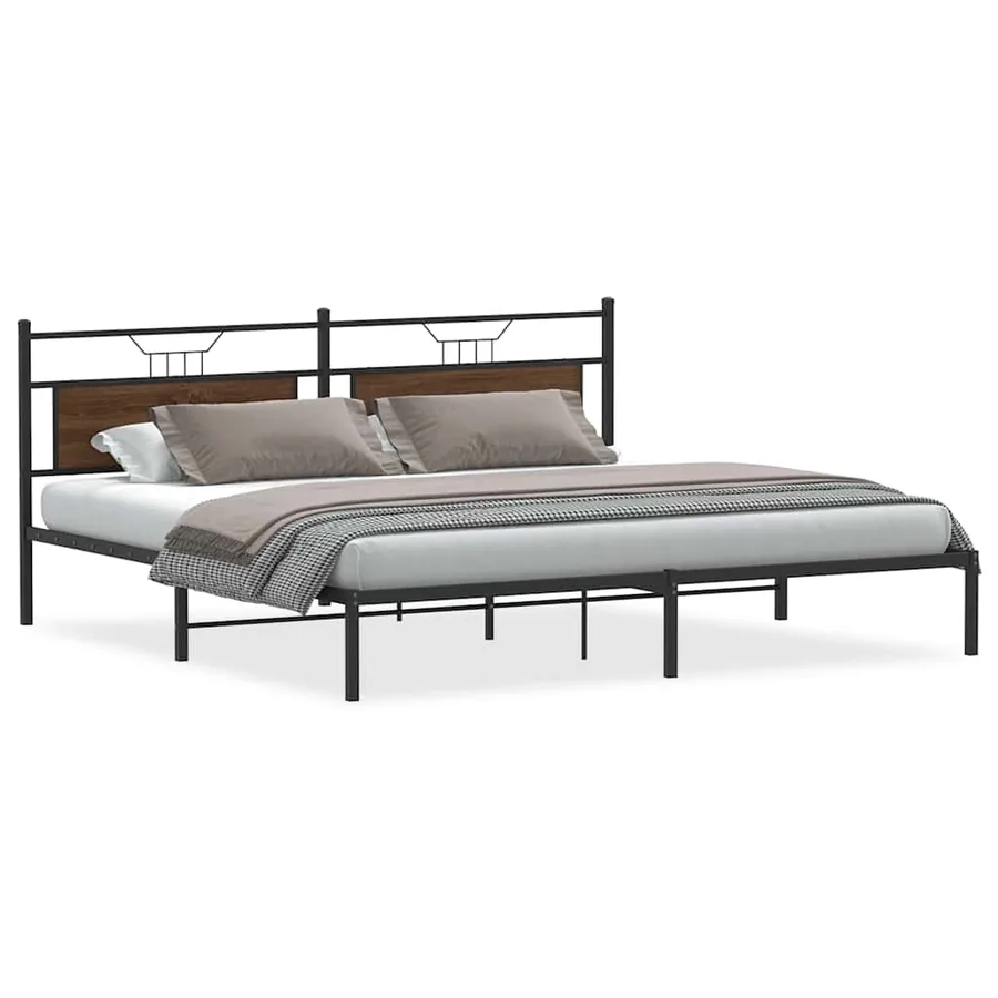 Cadre de lit sans matelas chêne marron 200x200 cm - 2