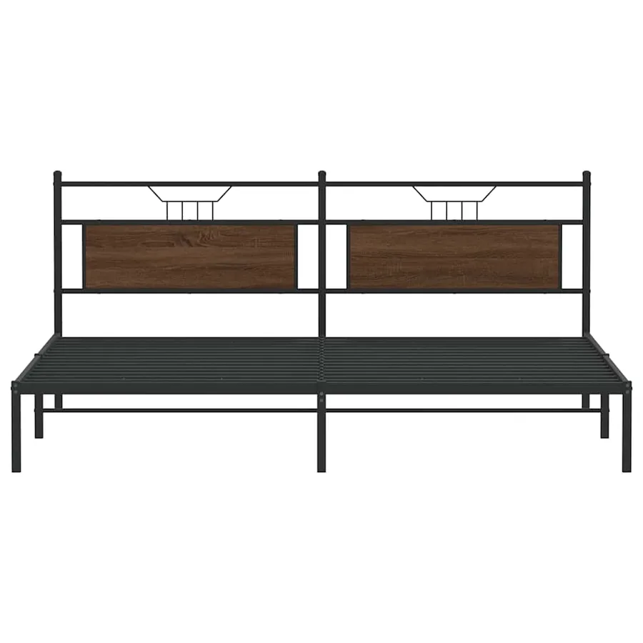 Cadre de lit sans matelas chêne marron 200x200 cm - 6