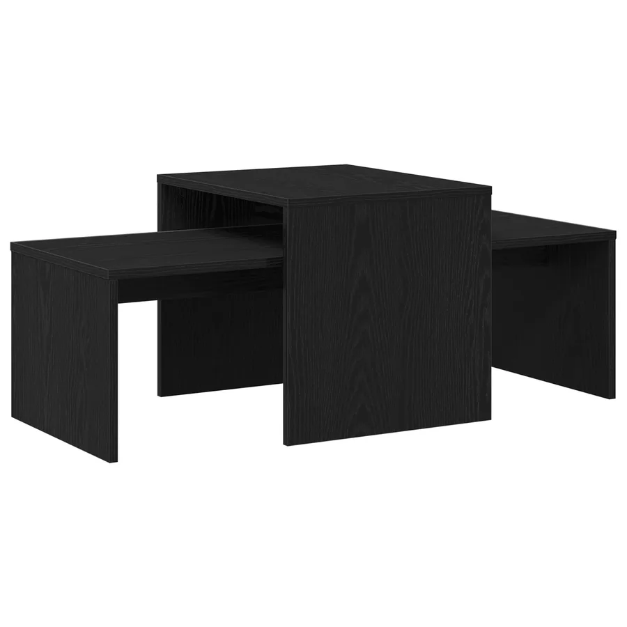 Tables gigognes Chêne noir 100 x 48 x 40 cm Bois d'ingénierie - 2