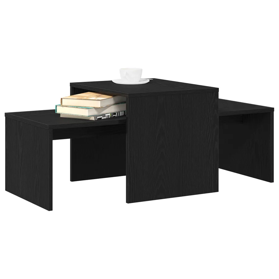 Tables gigognes Chêne noir 100 x 48 x 40 cm Bois d'ingénierie - 3