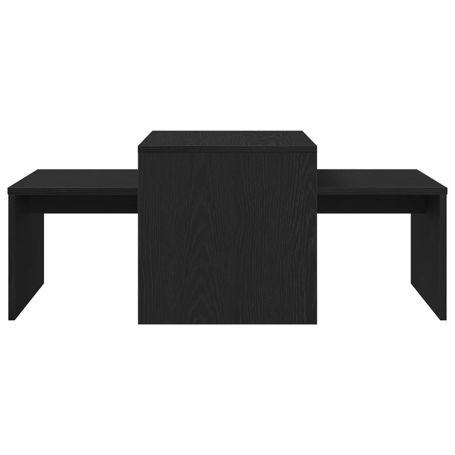 Tables gigognes Chêne noir 100 x 48 x 40 cm Bois d'ingénierie - 5