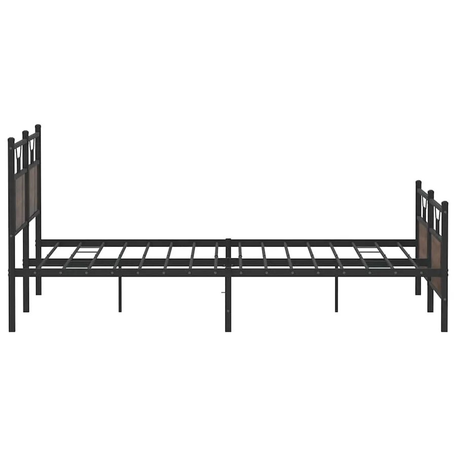 Cadre de lit en métal sans matelas chêne marron 180x200 cm - 7