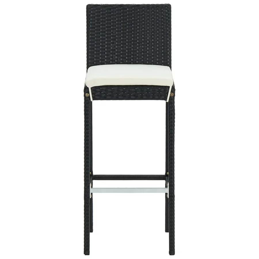 Ensemble de bar de jardin avec coussins 7 pcs Noir - 10