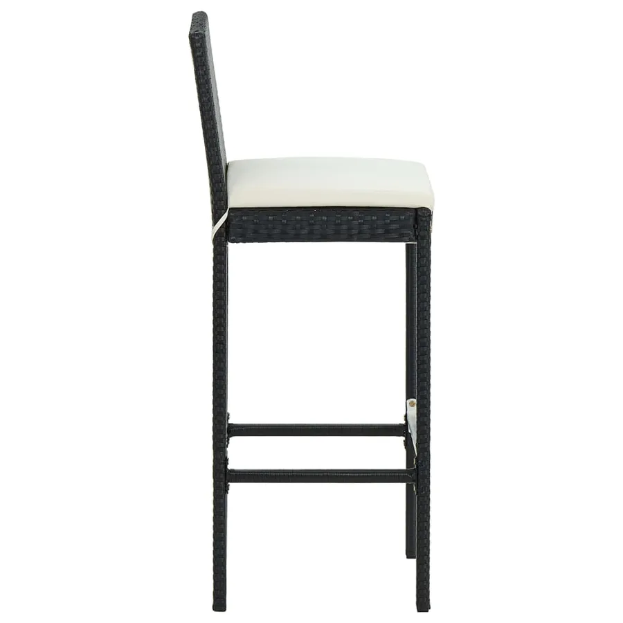 Ensemble de bar de jardin avec coussins 7 pcs Noir - 13