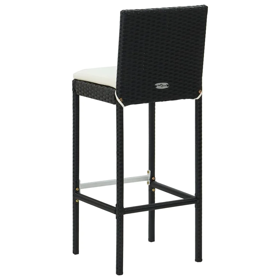 Ensemble de bar de jardin avec coussins 7 pcs Noir - 14