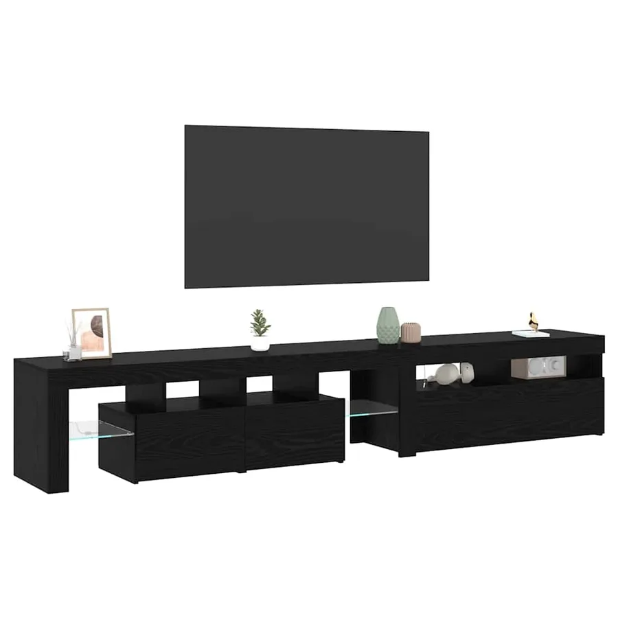 Meuble TV 2 pcs Chêne noir 230 x 36,5 x 40 cm Bois d'ingénierie - 3