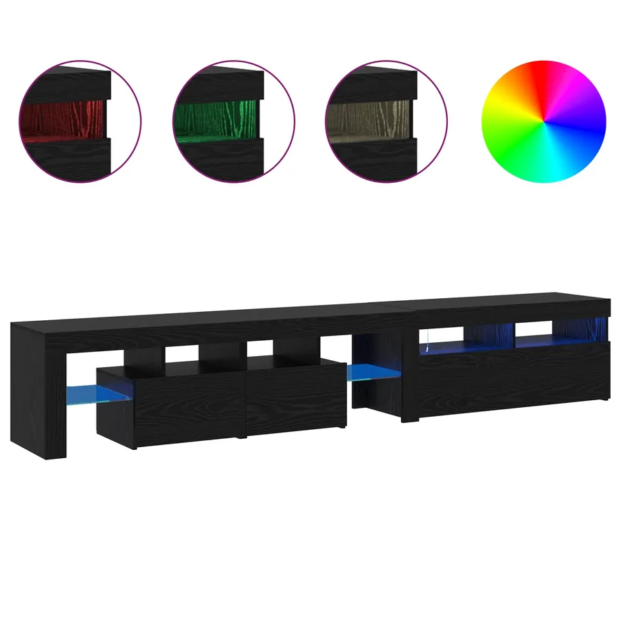 Meuble TV 2 pcs Chêne noir 230 x 36,5 x 40 cm Bois d'ingénierie - 4