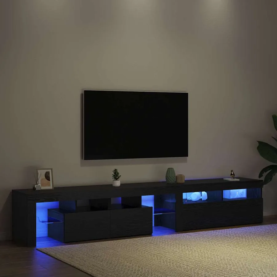 Meuble TV 2 pcs Chêne noir 230 x 36,5 x 40 cm Bois d'ingénierie - 5