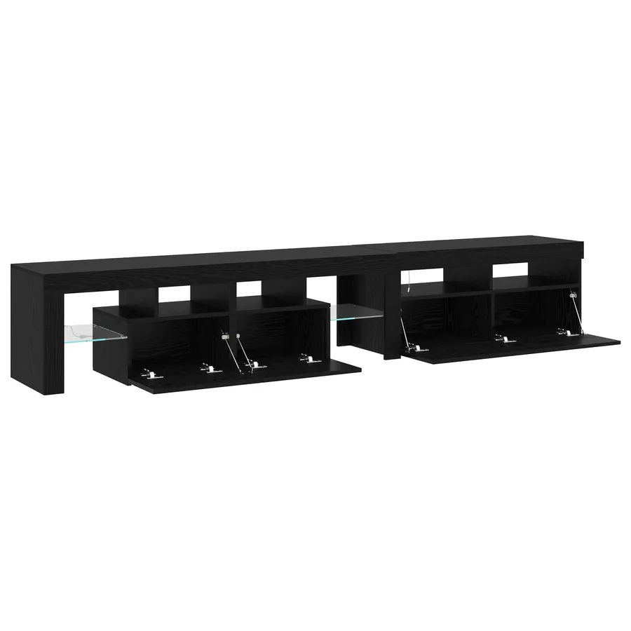 Meuble TV 2 pcs Chêne noir 230 x 36,5 x 40 cm Bois d'ingénierie - 6
