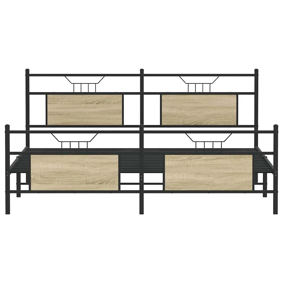 Cadre de lit en métal sans matelas chêne sonoma 183x213 cm - 6