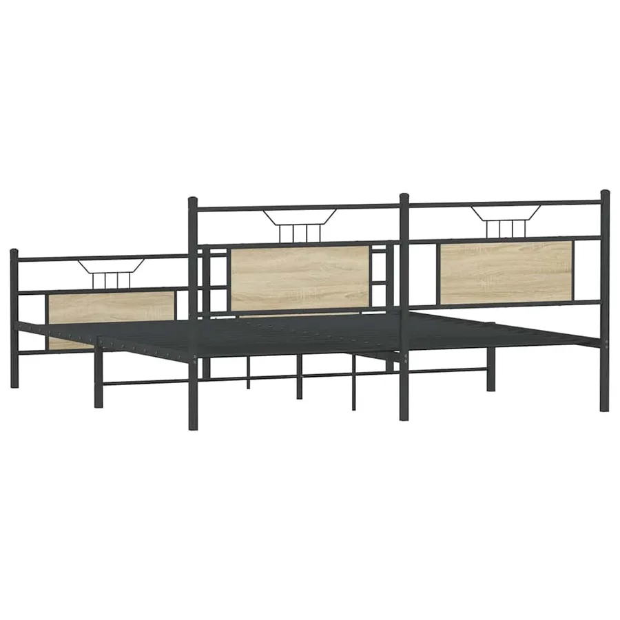 Cadre de lit en métal sans matelas chêne sonoma 183x213 cm - 8