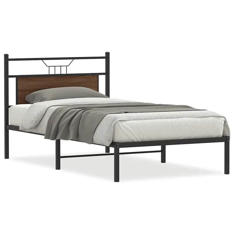 Cadre de lit sans matelas chêne marron 100x200 cm - 2