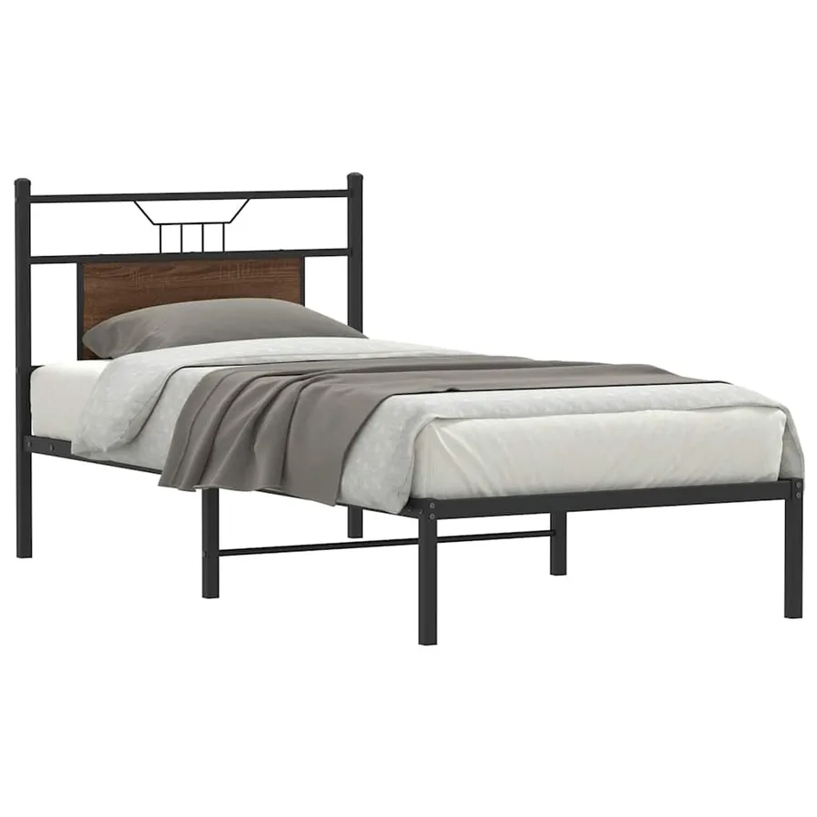 Cadre de lit sans matelas chêne marron 90x200cm bois ingénierie