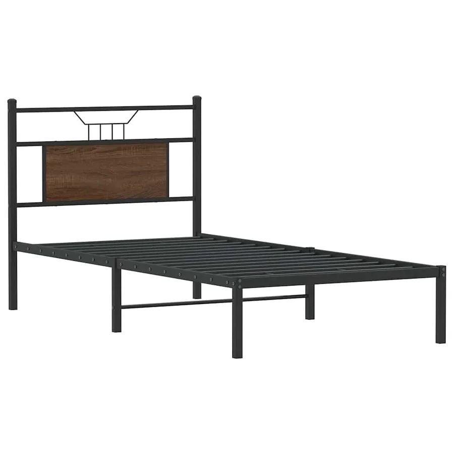 Cadre de lit sans matelas chêne marron 90x200cm bois ingénierie - 3