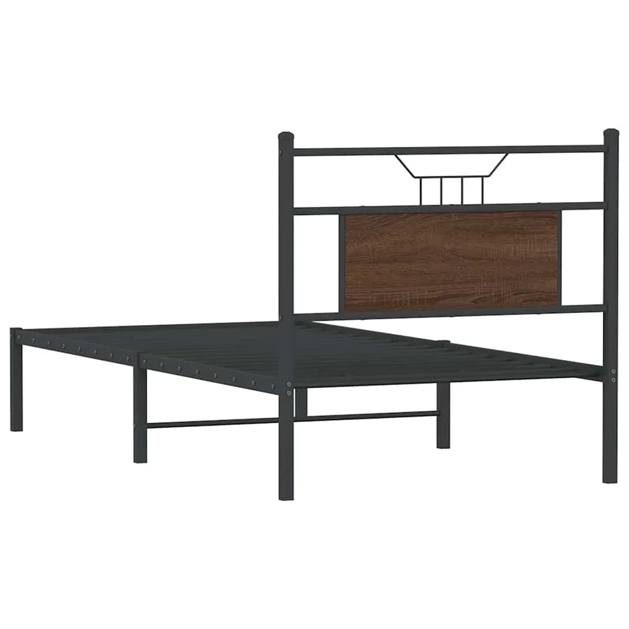 Cadre de lit sans matelas chêne marron 90x200cm bois ingénierie - 8