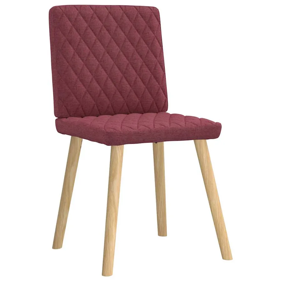 Chaises à manger lot de 4 rouge bordeaux tissu - 3