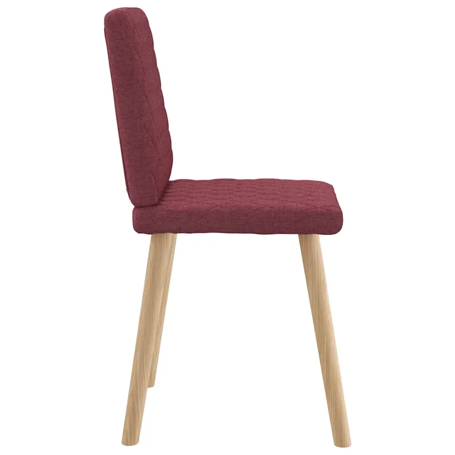Chaises à manger lot de 4 rouge bordeaux tissu - 5