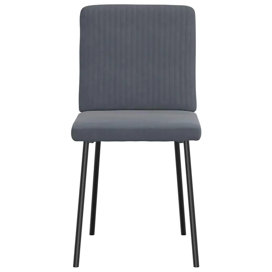 Chaises à manger lot de 4 Gris foncé Velours - 3