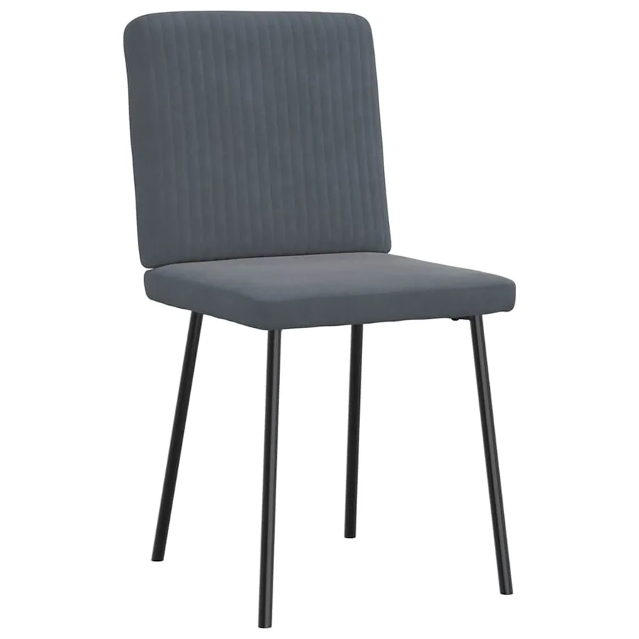 Chaises à manger lot de 6 gris foncé velours - 3