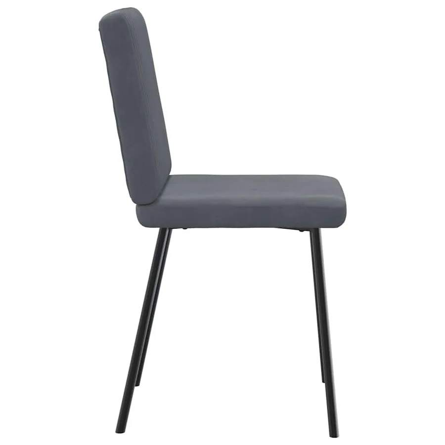 Chaises à manger lot de 6 gris foncé velours - 5