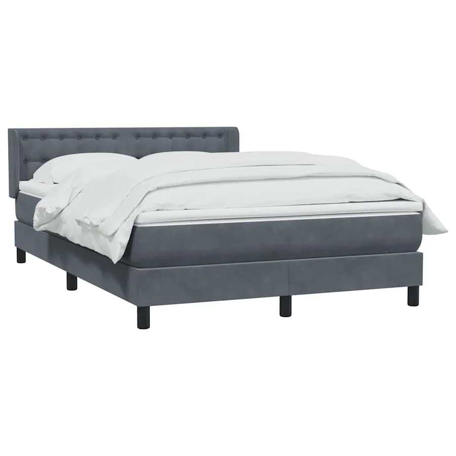 Sommier à lattes de lit et matelas gris foncé 160x220cm velours - 3