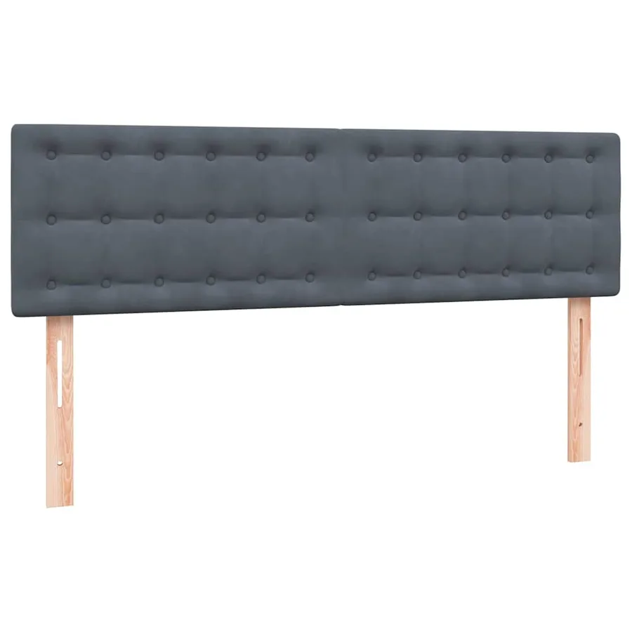 Sommier à lattes de lit et matelas gris foncé 160x220cm velours - 7