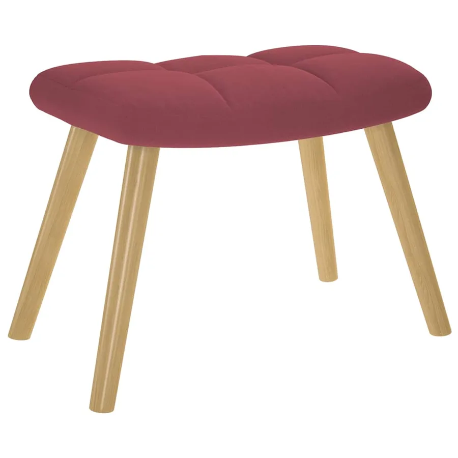Chaise de relaxation avec repose-pied Rouge bordeaux Tissu - 5