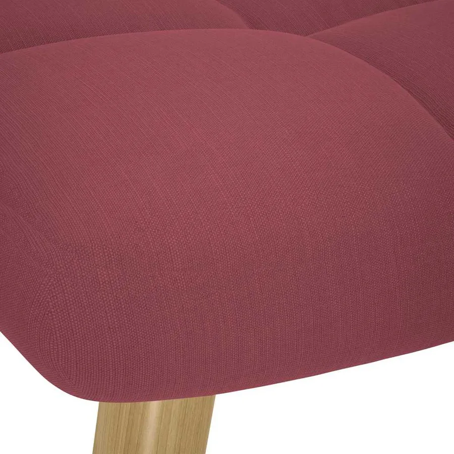 Chaise de relaxation avec repose-pied Rouge bordeaux Tissu - 9