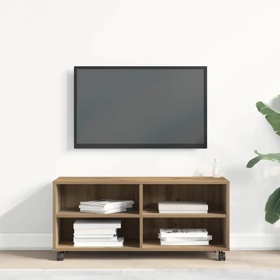 Meuble TV 90 x 35 x 40,5 cm Marron Bois d'ingénierie - 4