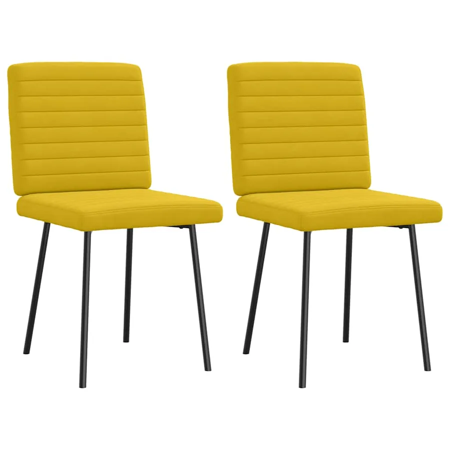 Chaises à manger lot de 2 Jaune Velours - 2