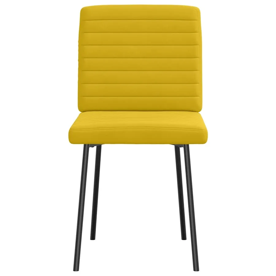 Chaises à manger lot de 2 Jaune Velours - 3