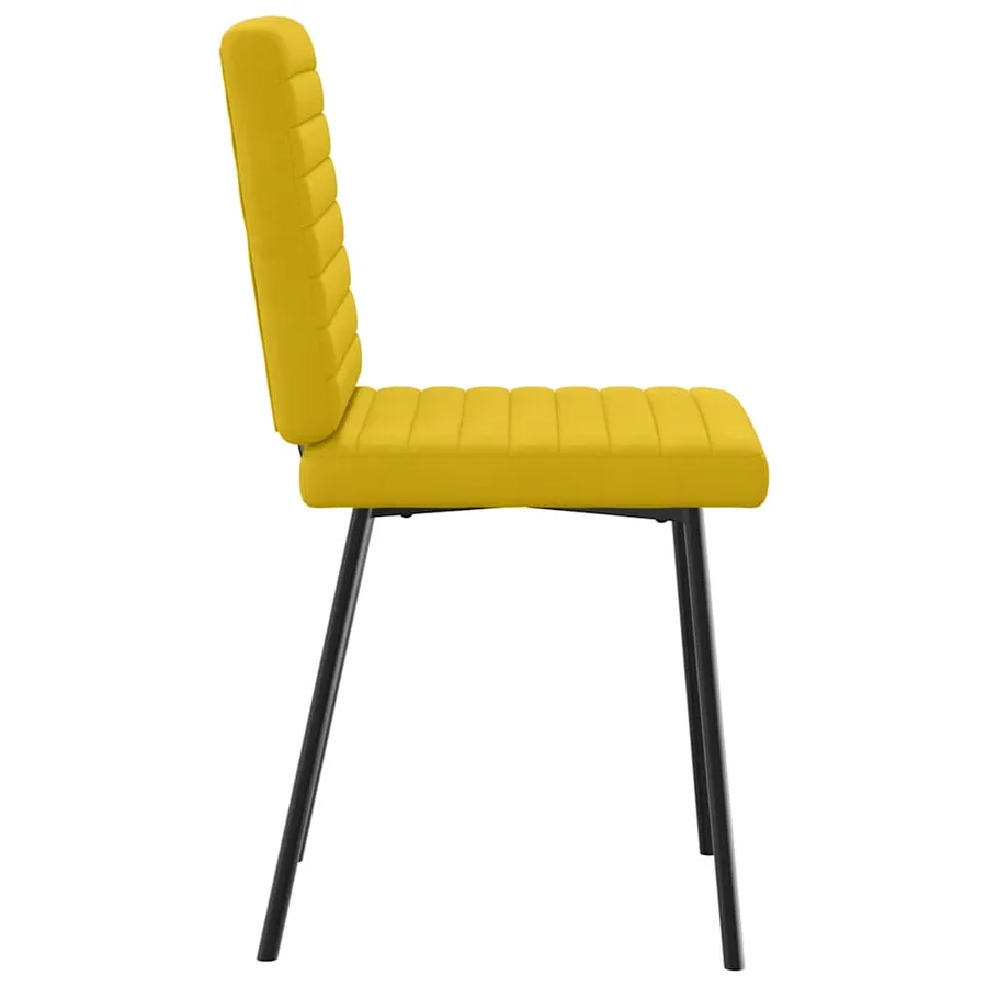 Chaises à manger lot de 2 Jaune Velours - 5