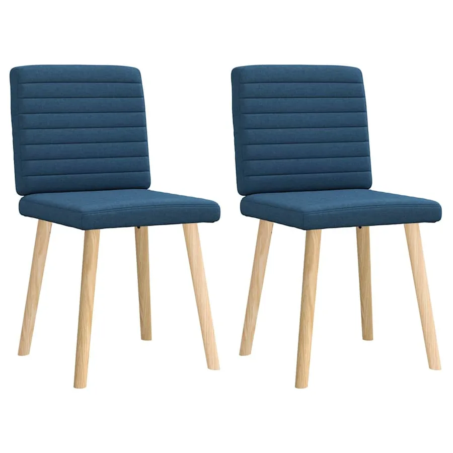 Chaises à manger lot de 2 bleu tissu - 2